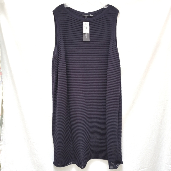 NWT Lafayette 148 ribbed knit midi dress Toni plus 3X size below knee office new - Picture 1 of 12